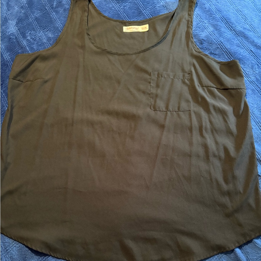 Women’s size XXL (20) Faded Glory Black sheer Tank Top with Rounded Neckline